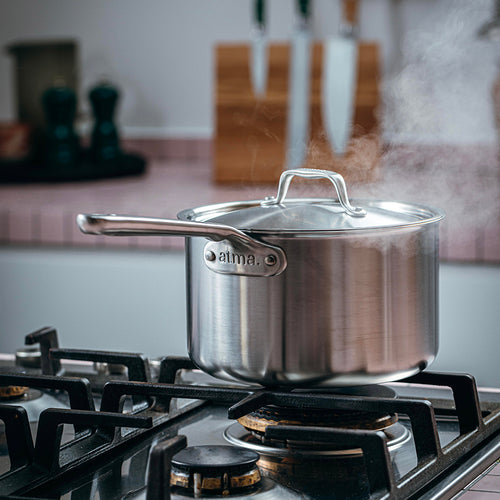 Batería de cocina de acero inoxidable, 12 piezas