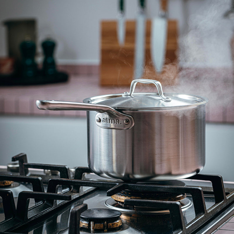 Batería de cocina de acero inoxidable, 12 piezas