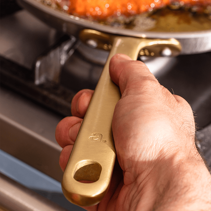 La bonne poêle en inox, manche doré - 30 cm (Édition limitée) - Atma Kitchenware