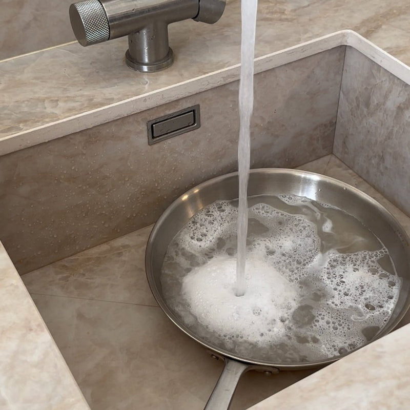 ¿Cómo puedo mantener mi sartén de acero inoxidable? - Atma Kitchenware