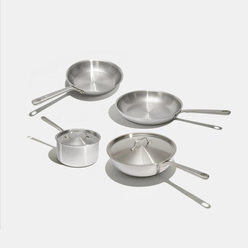 Batería de cocina de acero inoxidable, 7 piezas