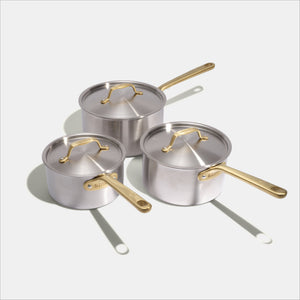 3 casseroles de 16, 18, 20cm avec couvercles