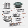 Batterie de cuisine en inox avec manches bronze, 21 pièces - Atma Kitchenware
