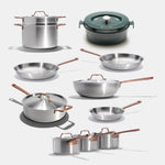 Batterie de cuisine en inox avec manches bronze, 21 pièces - Atma Kitchenware