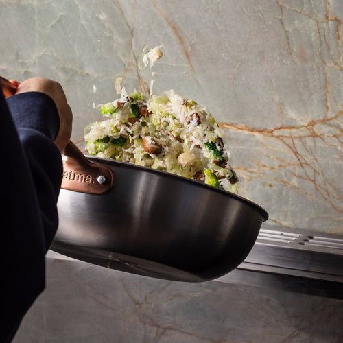 Batterie de cuisine en inox avec manches bronze, 9 pièces - Atma Kitchenware