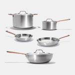 Batterie de cuisine en inox avec manches bronze, 9 pièces - Atma Kitchenware