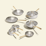 Batterie de cuisine en inox avec manches dorés, 12 pièces - Atma Kitchenware