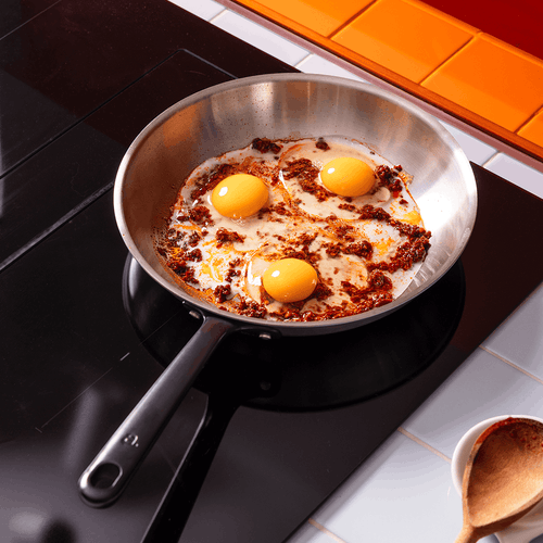 La bonne poêle en inox, manche noir - 30 cm - Atma Kitchenware