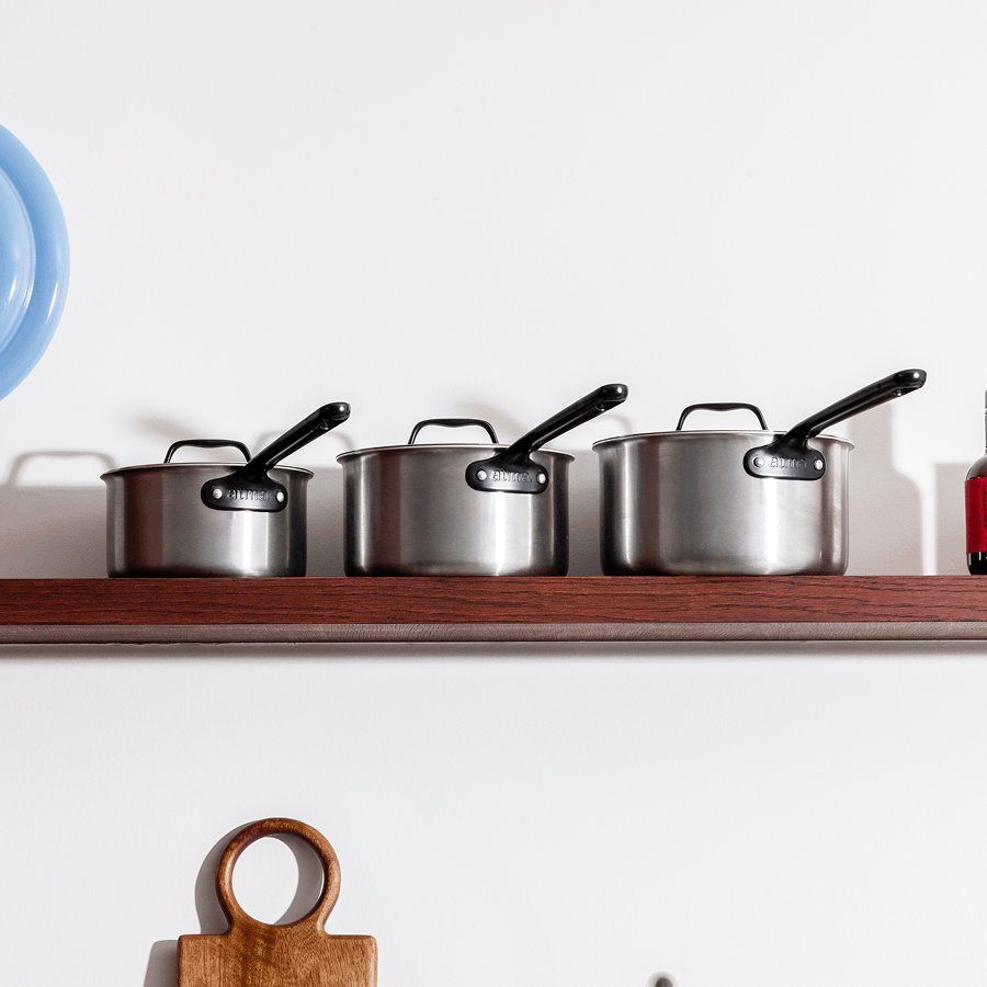 La casserole parfaite en inox, manche noir - 20 cm - Atma Kitchenware