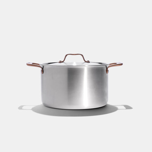 Le grand faitout en inox et son pasta pot, poignées bronze - Atma Kitchenware