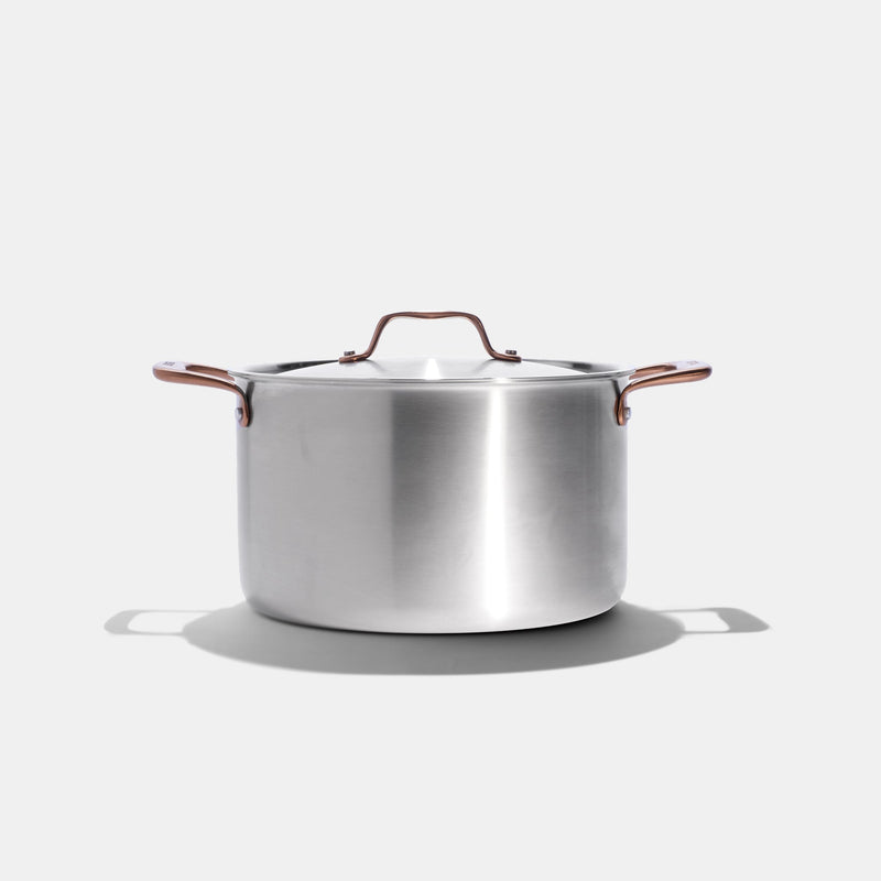 Le grand faitout en inox et son pasta pot, poignées bronze - Atma Kitchenware
