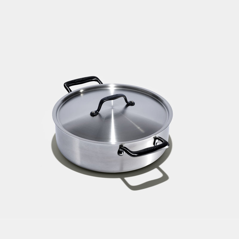 Le rondeau 26cm en inox, poignées noires - Atma Kitchenware