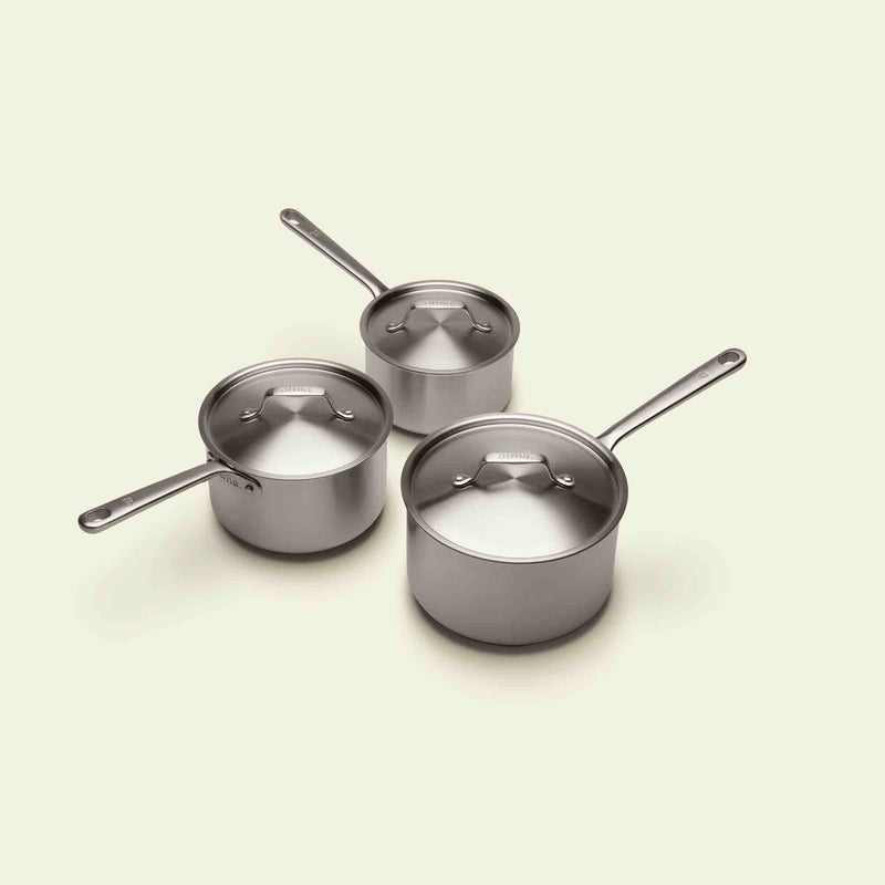 El trío de Cazos Perfectos de acero inoxidable - Atma Kitchenware
