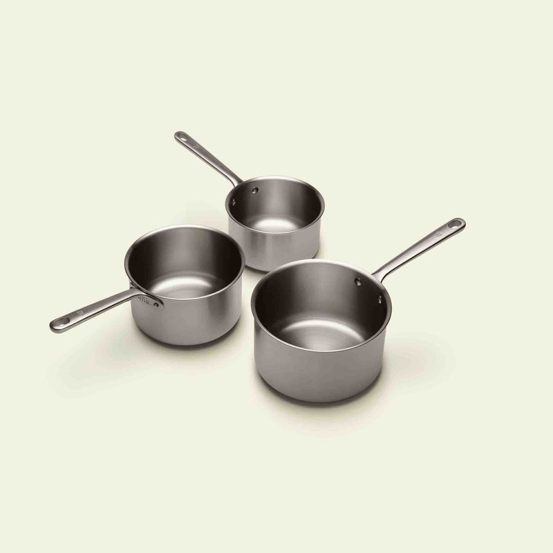 El trío de Cazos Perfectos de acero inoxidable - Atma Kitchenware