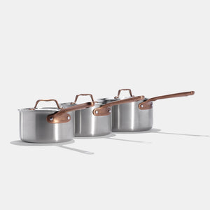 3 casseroles de 16,18,20cm avec couvercles