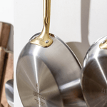 Pack Brigade - set de 3 sartenes de acero inoxidable con mangos dorados - Edición limitada - Atma Kitchenware