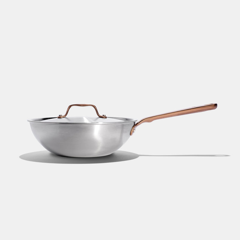 The Wok en inox, manche bronze - 24 cm - Atma Kitchenware