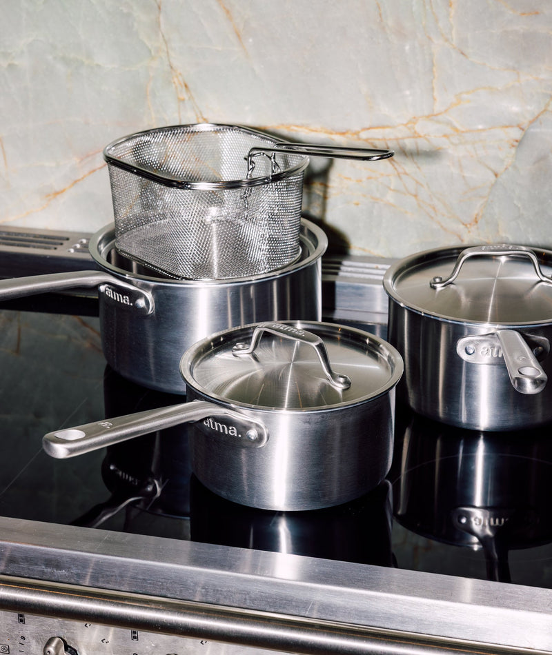 Trio de casseroles en inox et Kit Fryer - Atma Kitchenware